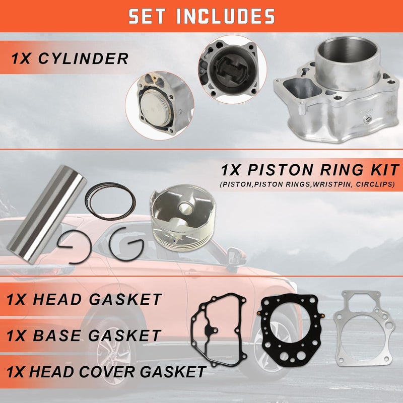 cycwer 12100-HP7-A00 TRX420 Cylinder Piston Top End Rebuild Kit with Gasket for 2007-2018 Rancher 420 FE FM TE TM Replaces12251-HP5-601, 12251-HP7-A01, 12191-HP5-601 - Image 3